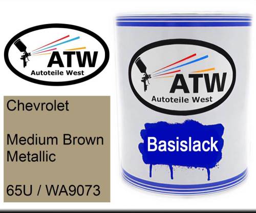 Chevrolet, Medium Brown Metallic, 65U / WA9073: 1L Lackdose, von ATW Autoteile West.